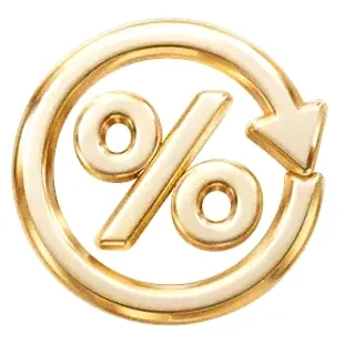 Gold percent symbol — Joe Fortune